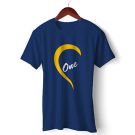 one | Unisex Cotton T Shirt | Round Neck Regular Fit